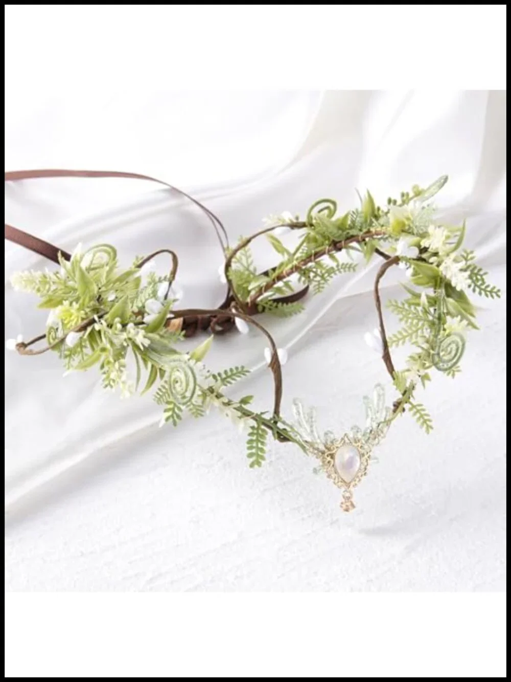 Faux Floral Elf Circlet Crown for Cosplay Renaissance Fairy Woodland